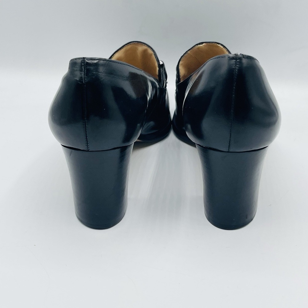 Vintage Y2K Women's LEATHER Calico Oxford Slip On Loafer Shoes Chunky Heel 10 M - Picture 12 of 12